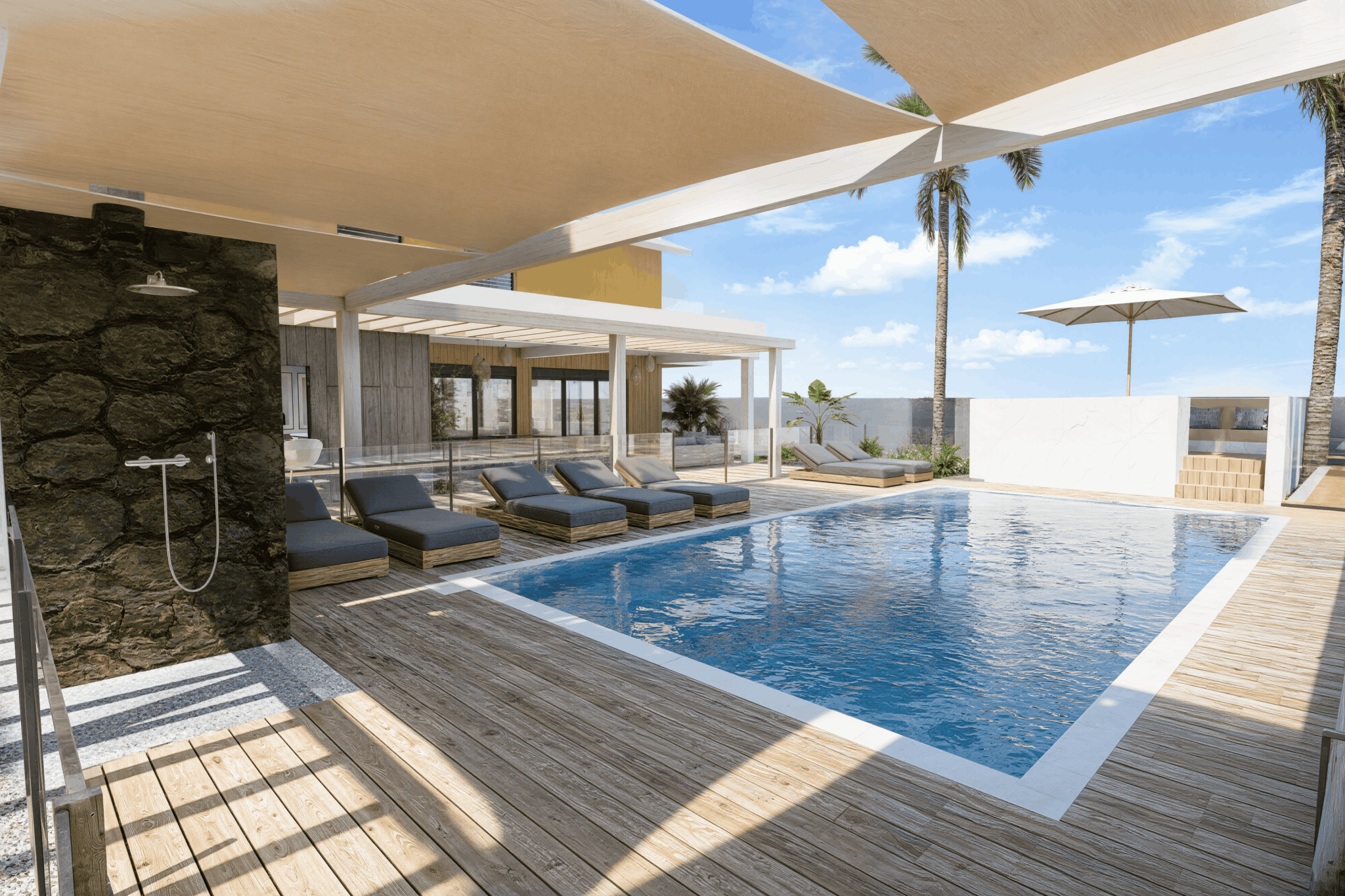 Villa d'exception neuve d'architecte avec piscine à l'Ermit